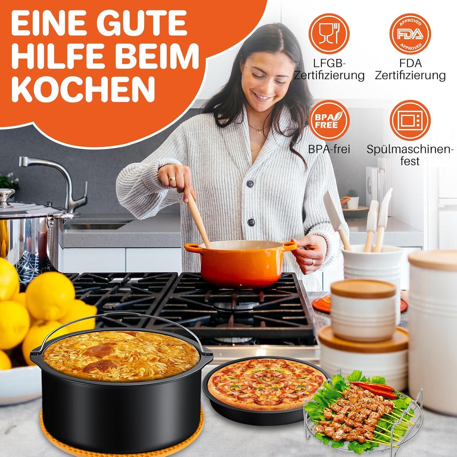 Airfryer XXL Zubehör Set für 4.5-6.8L Fritteusen, 14-teilig