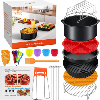 8 Zoll Airfryer Silikonform Zubehör für XXL 4.2-6.8L Heißluftfritteusen