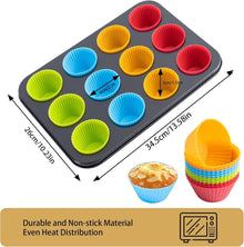 Muffinform Backform für 12 Muffins 35x27x3cm + 12 Silikon