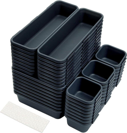Schubladen Organizer Einlagen Trennsystem 48 Stk Boxen Schwarz Utensilien