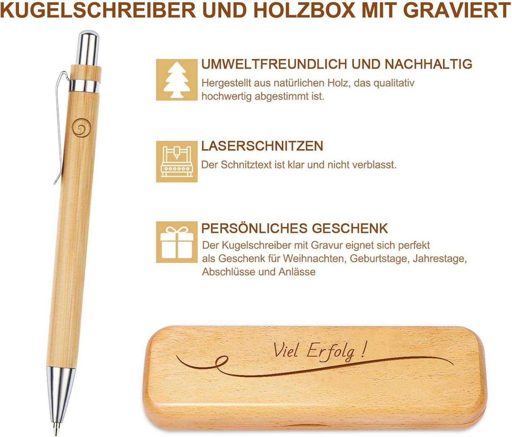 Kugelschreiber Holzbox Gravur Geschenkbox Nachhaltiges Geschenk