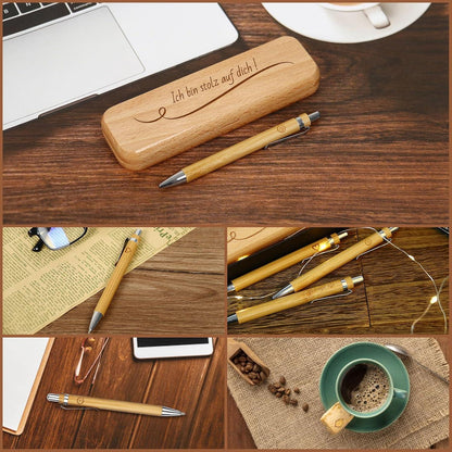Personalisierter Holzkugelschreiber mit Box - Nachhaltiges Geschenk für