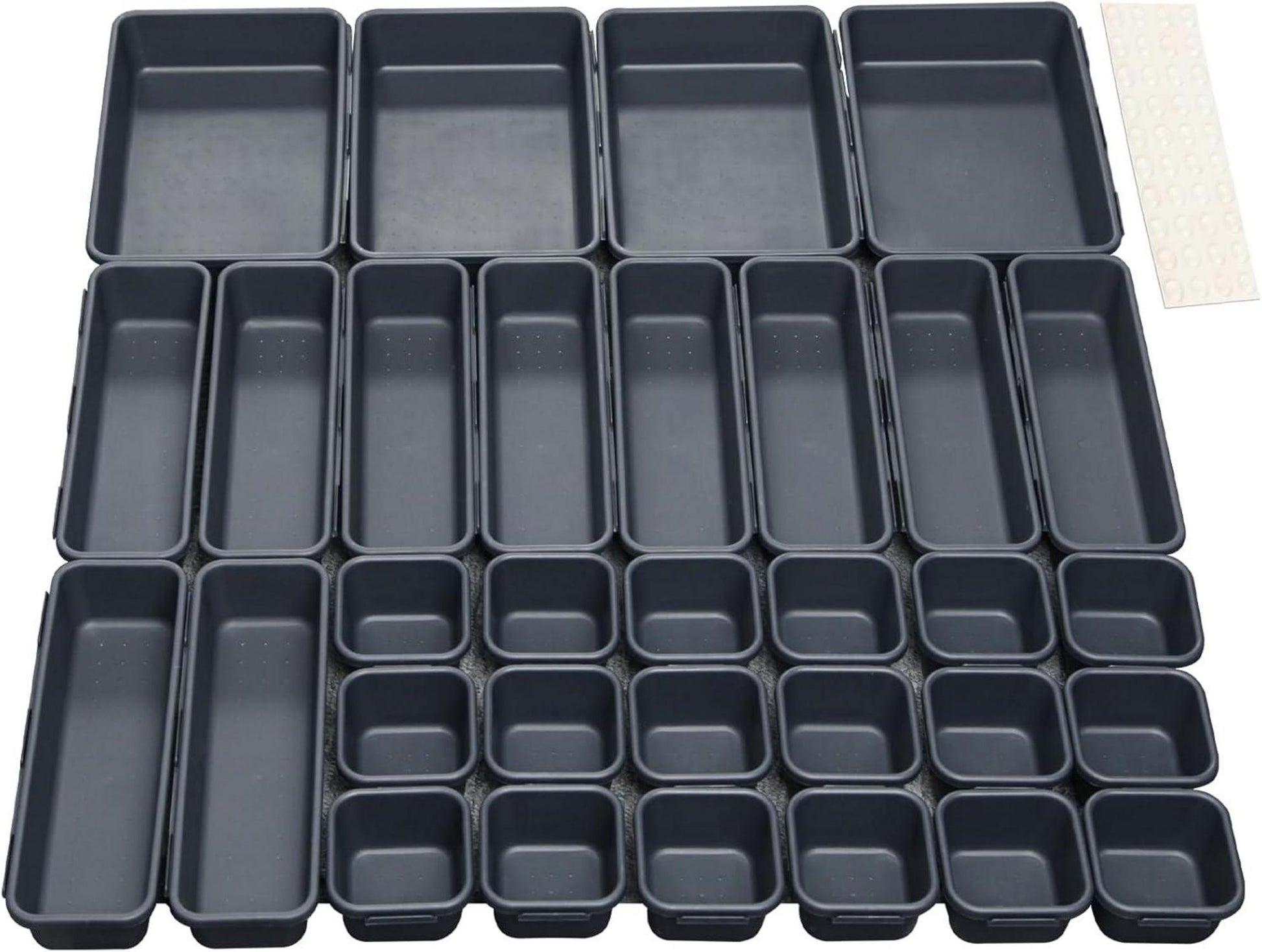 Schubladen Organizer mit 32 Trennsystemen und Silikon-Anti-Rutsch-Pads