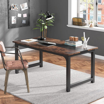 Moderner Computertisch 160x80 cm – Rustikal/Schwarz – Home Office Schreibtisch