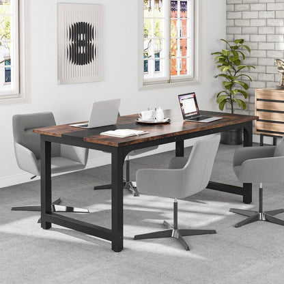 Moderner Computertisch 160x80 cm – Rustikal/Schwarz – Home Office Schreibtisch