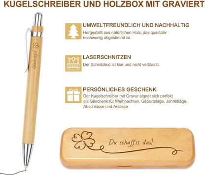Sinseike Kugelschreiber Holzbox Gravur Geschenkbox Kollegen Freunde