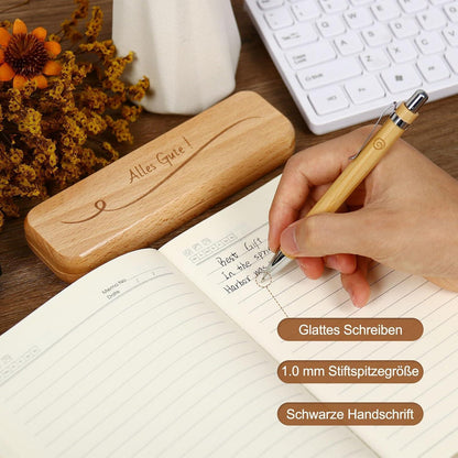 Kugelschreiber und Holzbox mit Gravur - Nachhaltiges Geschenk für