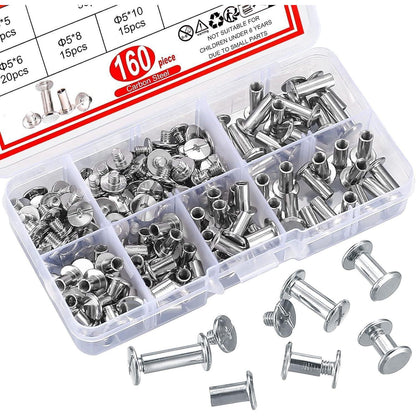 Chicago Schrauben Set 160tlg. M4 M5 für Leder & DIY