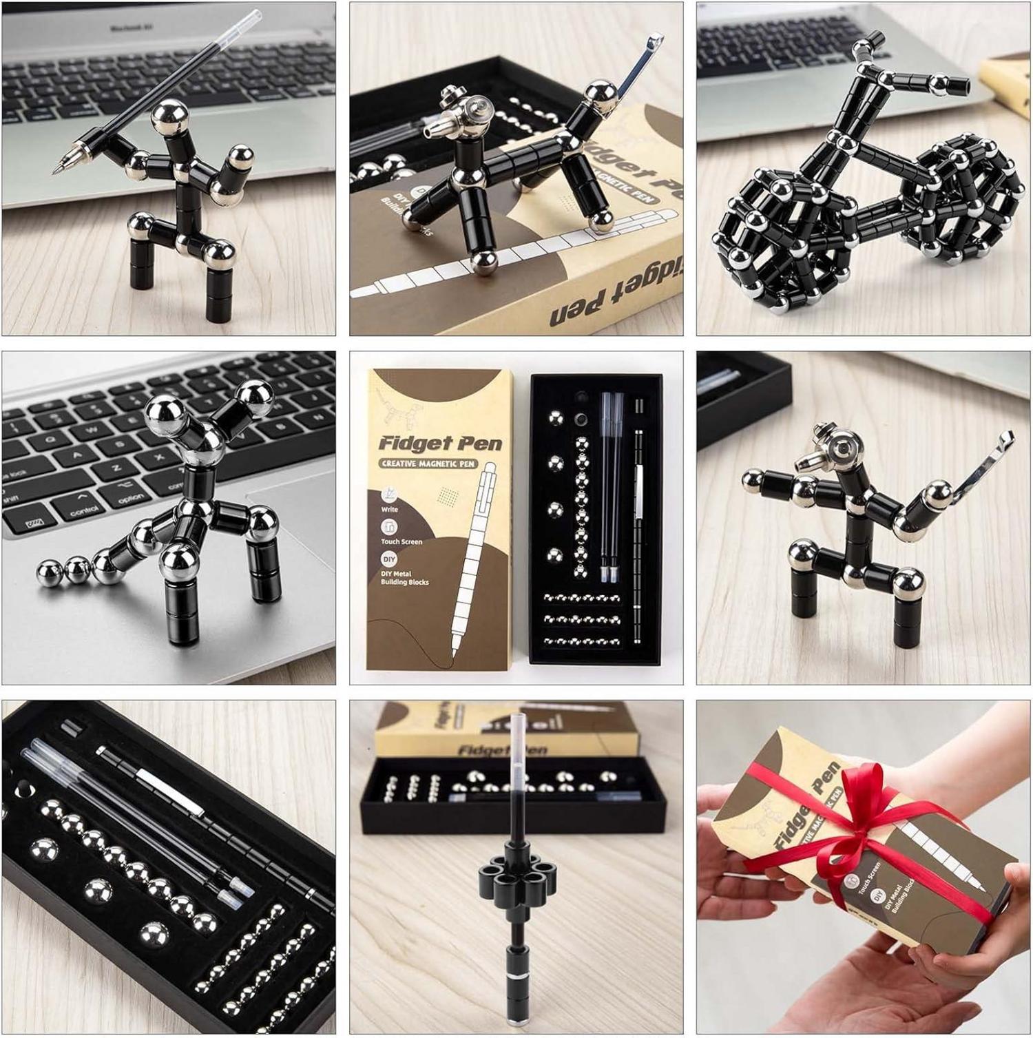 Tigerhu Magnetischer Kugelschreiber - Fidget Pen für Stressabbau, Multifunktions Magnetstift, Geschenk für Männer, Frauen, Kinder