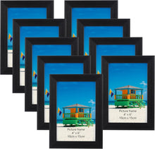 9er-Set Bilderrahmen 10x15 cm Schwarz für Wand und Tisch