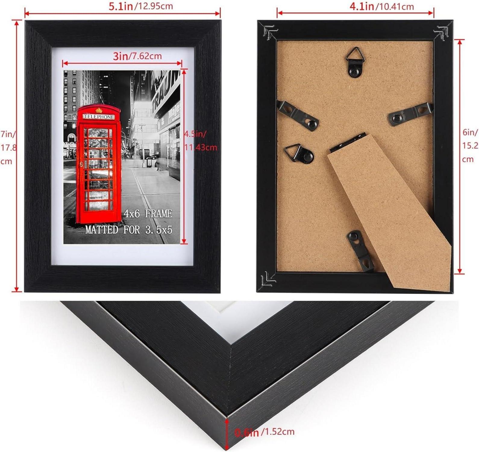 Bilderrahmen Set 10x15 CM 9er Schwarz für Wand und Tisch EYMPEU