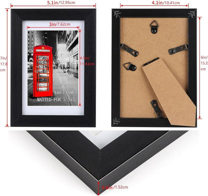 Bilderrahmen Set 10x15 CM 9er Schwarz für Wand und Tisch EYMPEU