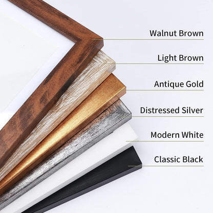 Bilderrahmen 10x15 6er-Set für Wand und Tisch, Holzoptik in