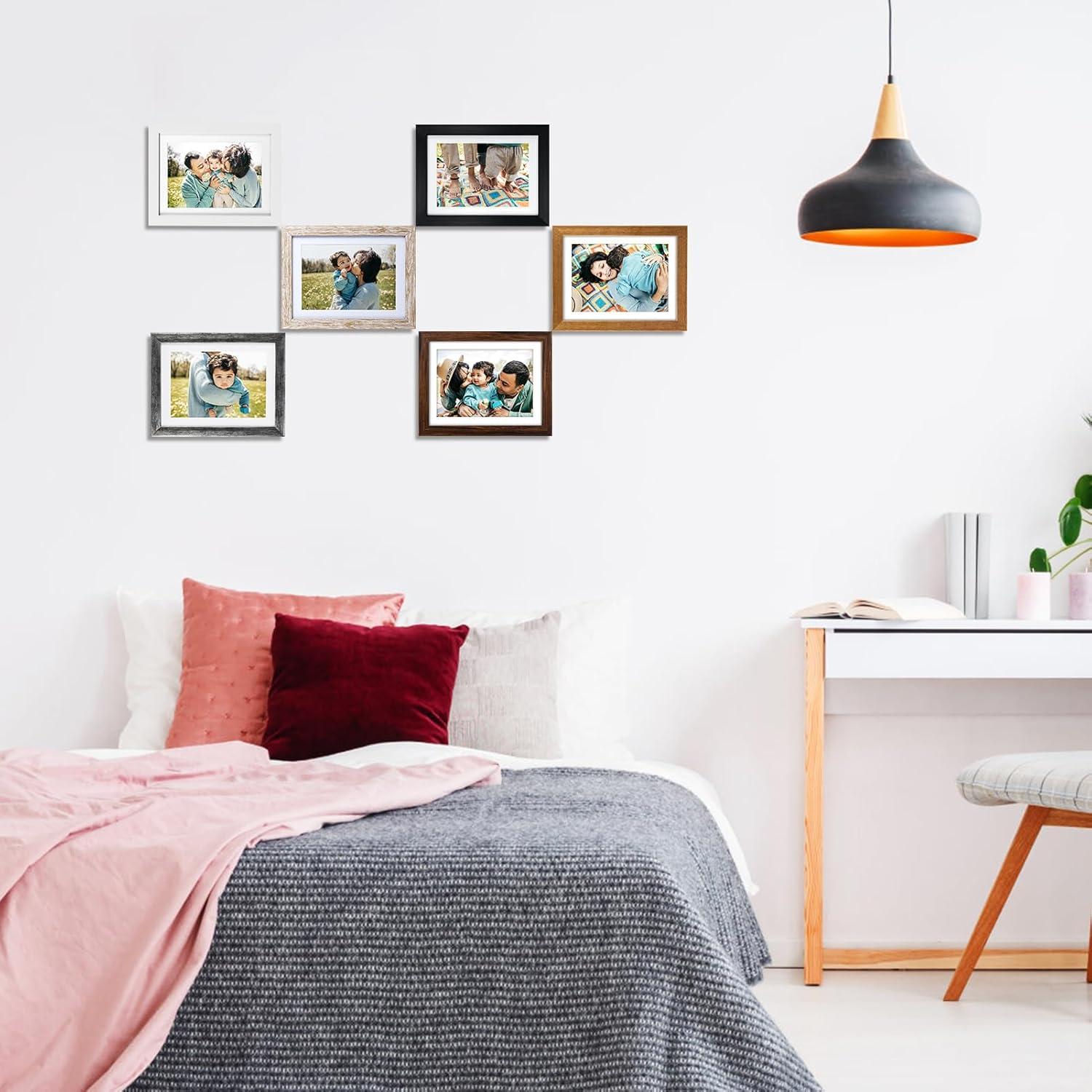 Bilderrahmen 13x18 cm 6er-Set für Wand und Tisch Holzmaserung diverse