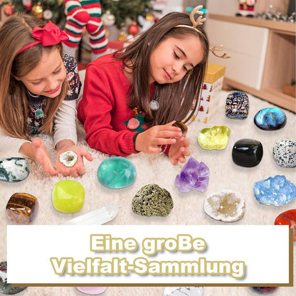 Adventskalender 2024 Kinder Kristalle Edelstein Mineralien