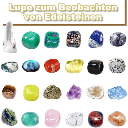 Adventskalender 2024 Kinder Kristalle Edelstein Mineralien