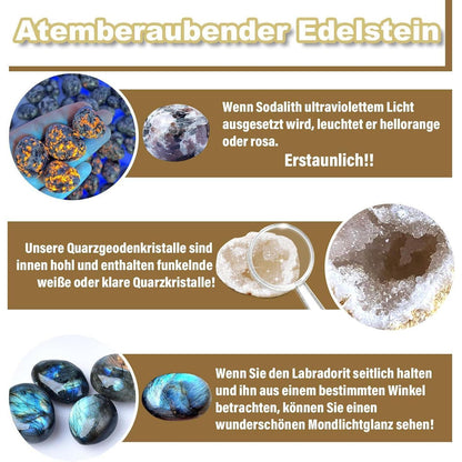 Adventskalender 2024 Kinder Kristalle Edelstein Mineralien