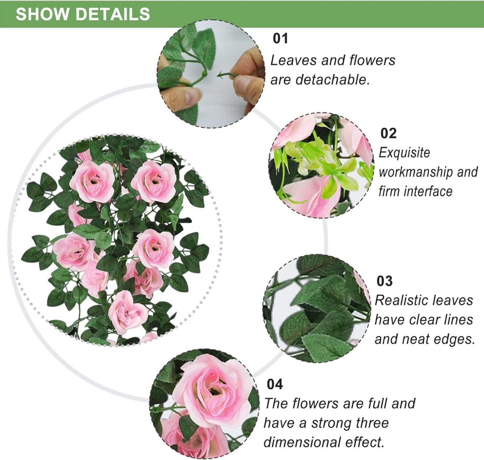 Künstliche Hängeblumen 2er Set 95cm Hochzeit Garten Outdoor Deko