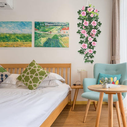 Künstliche Hängende Rose Blumen 2er Set 95cm Outdoor Deko