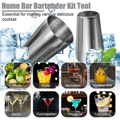 Silbernes Cocktail Shaker Set Edelstahl 550ML/750ML 12-Tlg