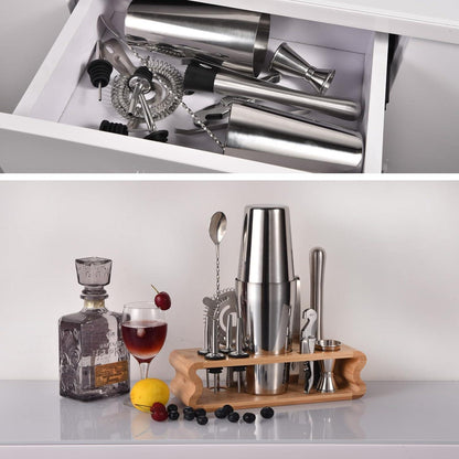 Silbernes Cocktail Shaker Set Edelstahl 550ML/750ML 12-Tlg