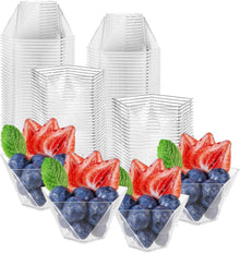 50er Pack Kunststoff Dessertbecher 120ml Pentagon Transparenter