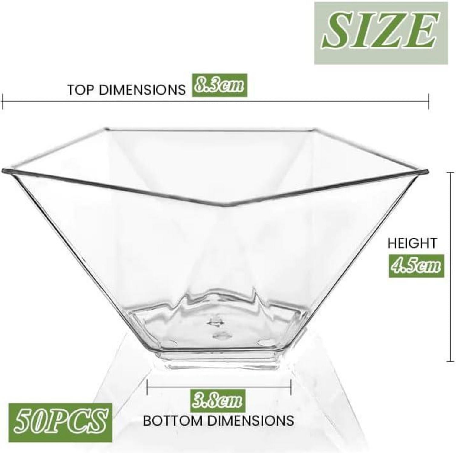 50er Pack Kunststoff Dessertbecher 120ml Pentagon Transparenter