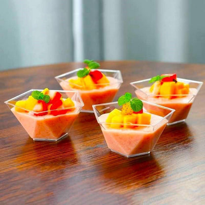 50x Pentagon Dessertbecher 120ml Transparent für Party & Events