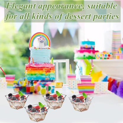 50x Pentagon Dessertbecher 120ml Transparent für Party & Events