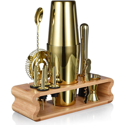 Goldenes Cocktail Shaker Set Edelstahl 550ML/750ML 12-Teilig