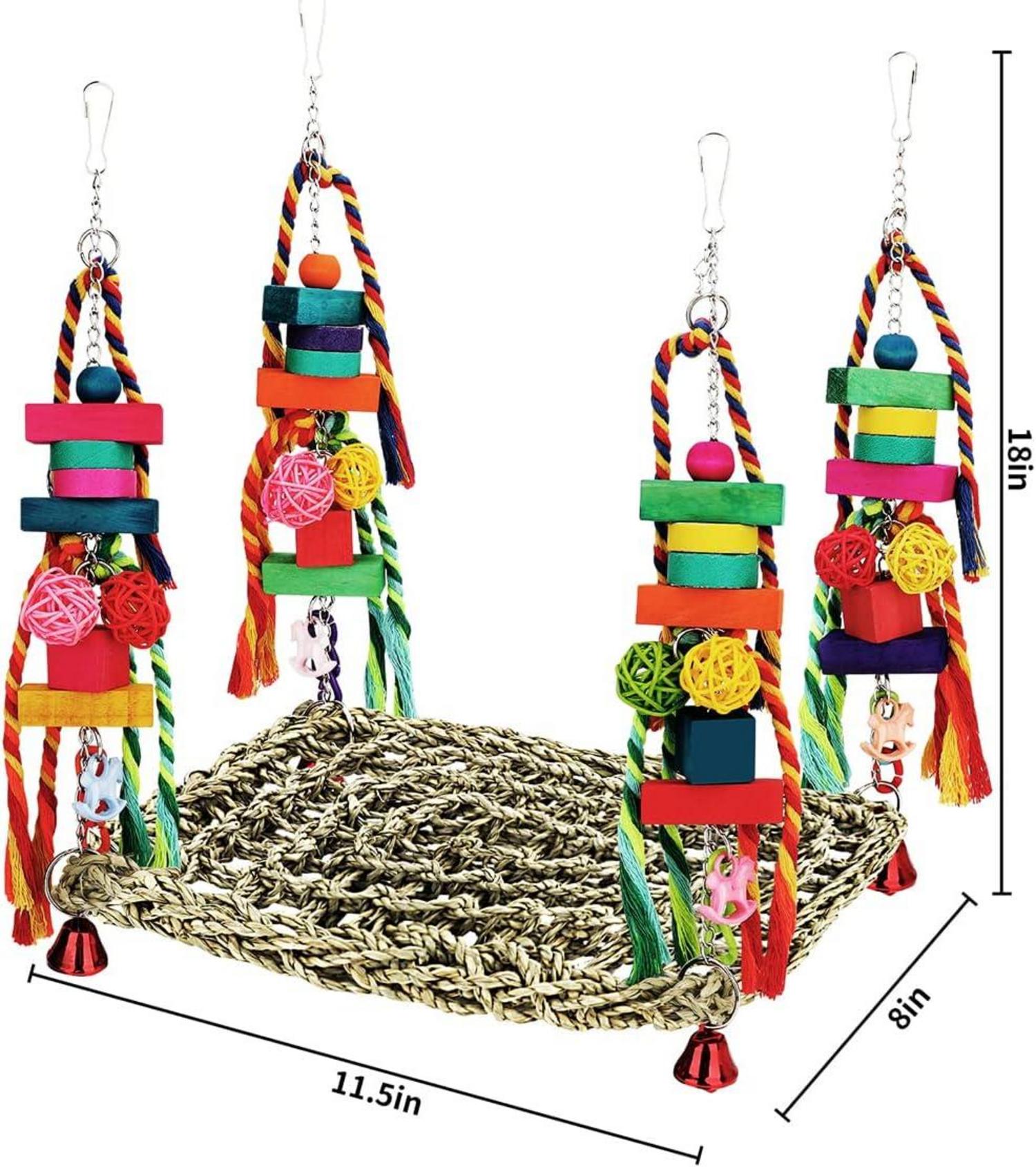 Vogelspielzeug Hängematte Seegras Schaukel Holzspielzeug Lovebirds Sittiche