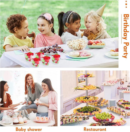 50x 200ml Kunststoff Dessertbecher Transparent Servierschüssel Mousse Pudding
