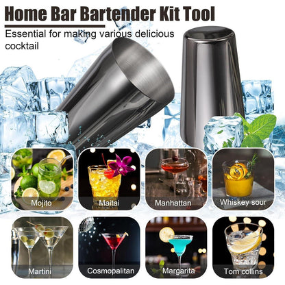 Graues Cocktail Shaker Set Edelstahl 550ML/750ML 12-Teilig