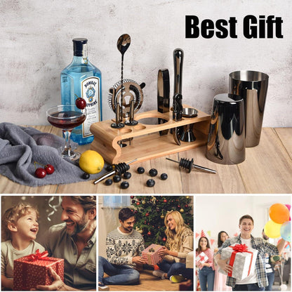 Graues Cocktail Shaker Set Edelstahl 550ML/750ML 12-Teilig