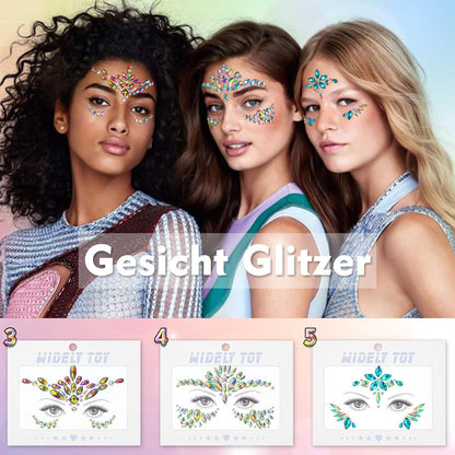 Glitzersteine Gesicht Festival Outfit Selbstklebend Strasssteine