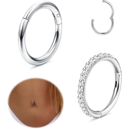 Bauchnabelpiercing Hoop Bananabells 2er Set Chirurgenstahl Klickverschluss