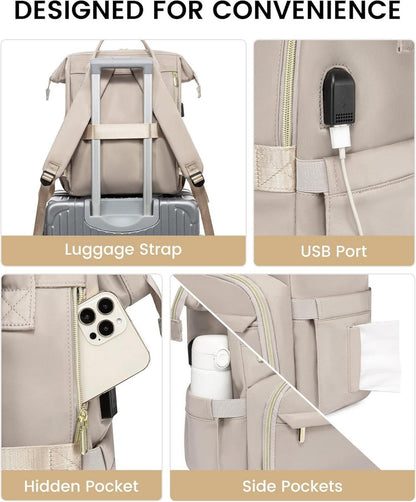 Damen Laptoprucksack 15,6 Zoll Wasserdicht Business Rucksack