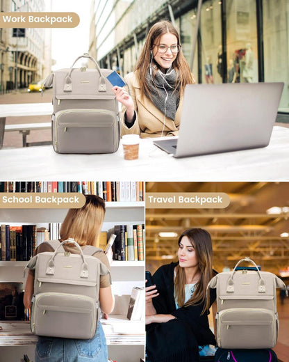 Damen Rucksack Wasserdicht Laptoprucksack 15,6 Zoll Groß Backpack