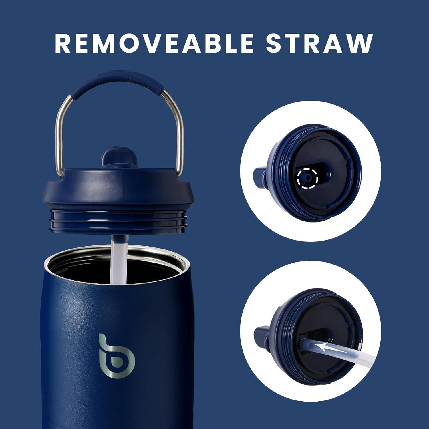 Isolierte Wasserflasche Edelstahl 32oz mit Strohhalm Griff - BPA-frei