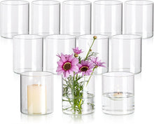 Moderne Glaszylinder Vasen Set 12 Stück 10x8,5cm Klar