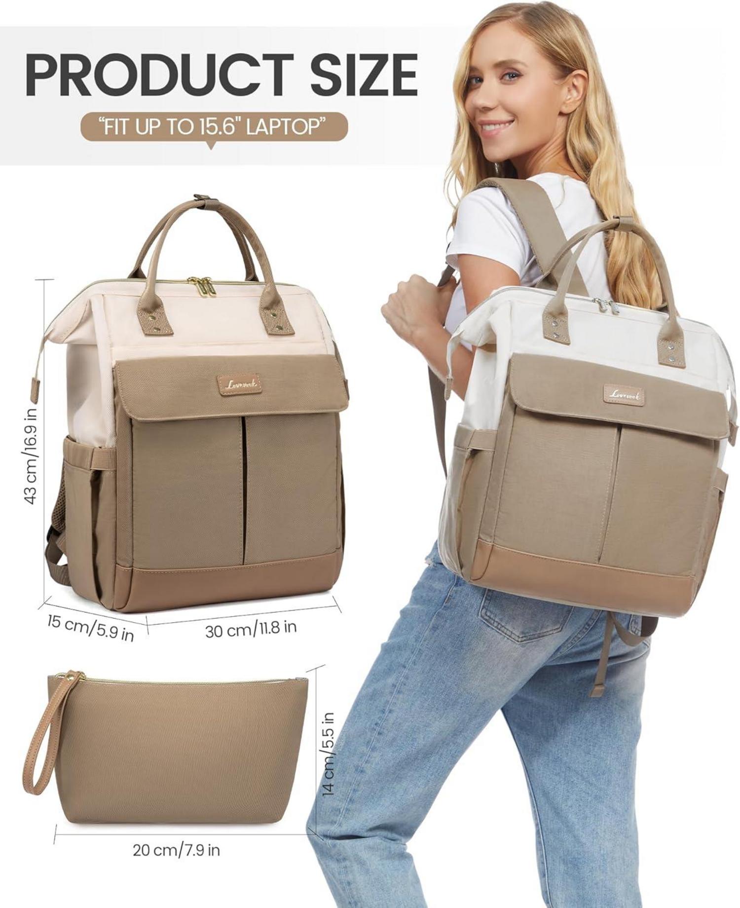 Damen Rucksack 15.6 Zoll Laptop Schulrucksack Wasserdicht Modern für