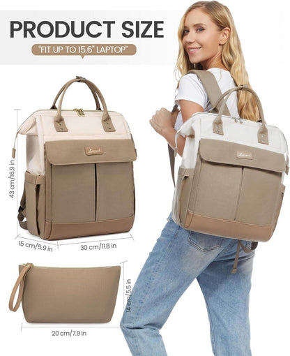 Damen Rucksack 15.6 Zoll Laptop Schulrucksack Wasserdicht Modern für