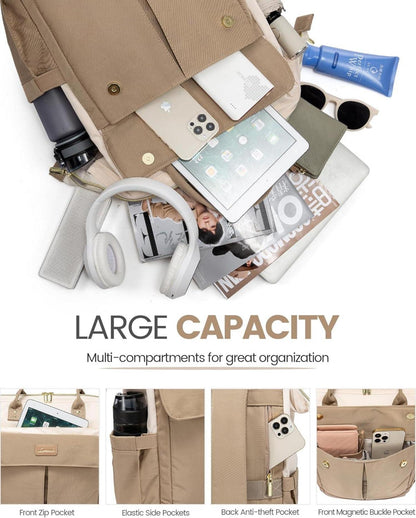 Damen Rucksack Laptop 15.6 Zoll Schulrucksack Mädchen Wasserdicht Uni Business