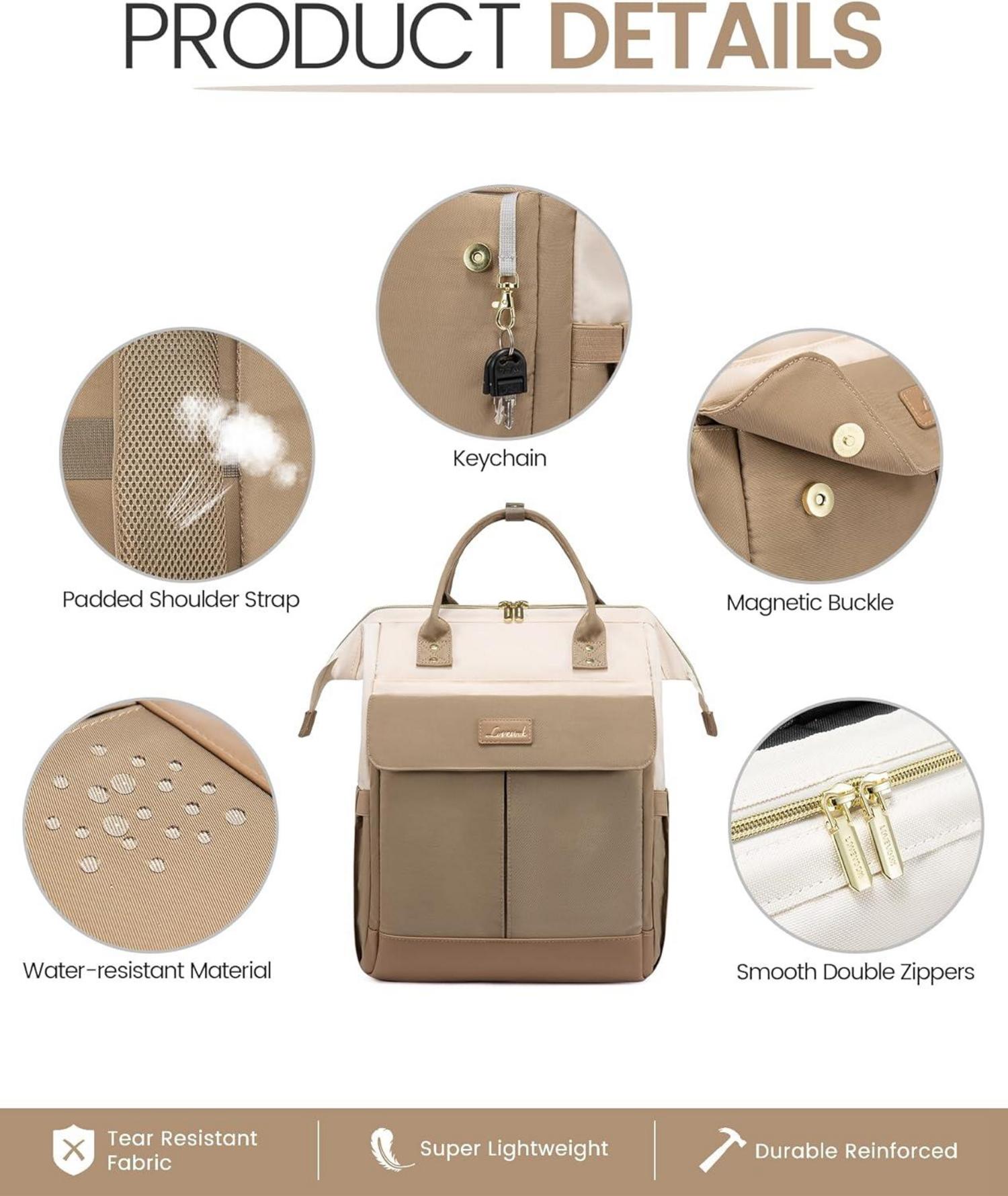 Damen Rucksack Laptop Schulrucksack 15.6 Zoll wasserdicht Elegant