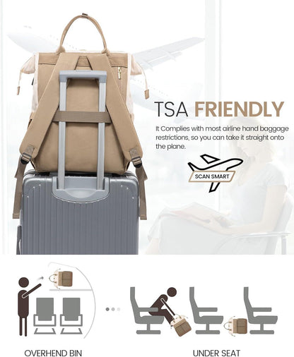 LOVEVOOK Damen Laptop Rucksack 15.6 Zoll Wasserdicht Backpack mit Kosmetiktasche