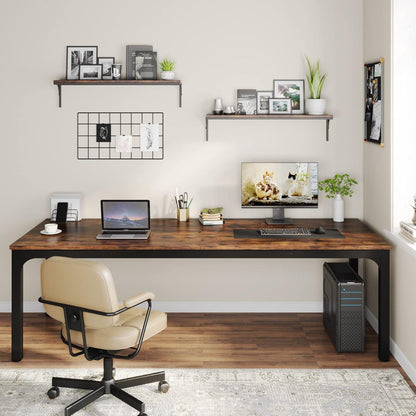 Doppelter Schreibtisch 200x70cm – Rustikaler Computertisch für Home Office
