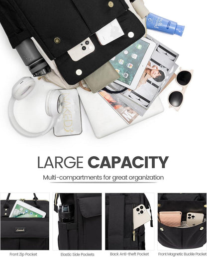 Schulrucksack Damen 17.3 Zoll Wasserdicht Kulturbeutel Mädchen LOVEVOOK