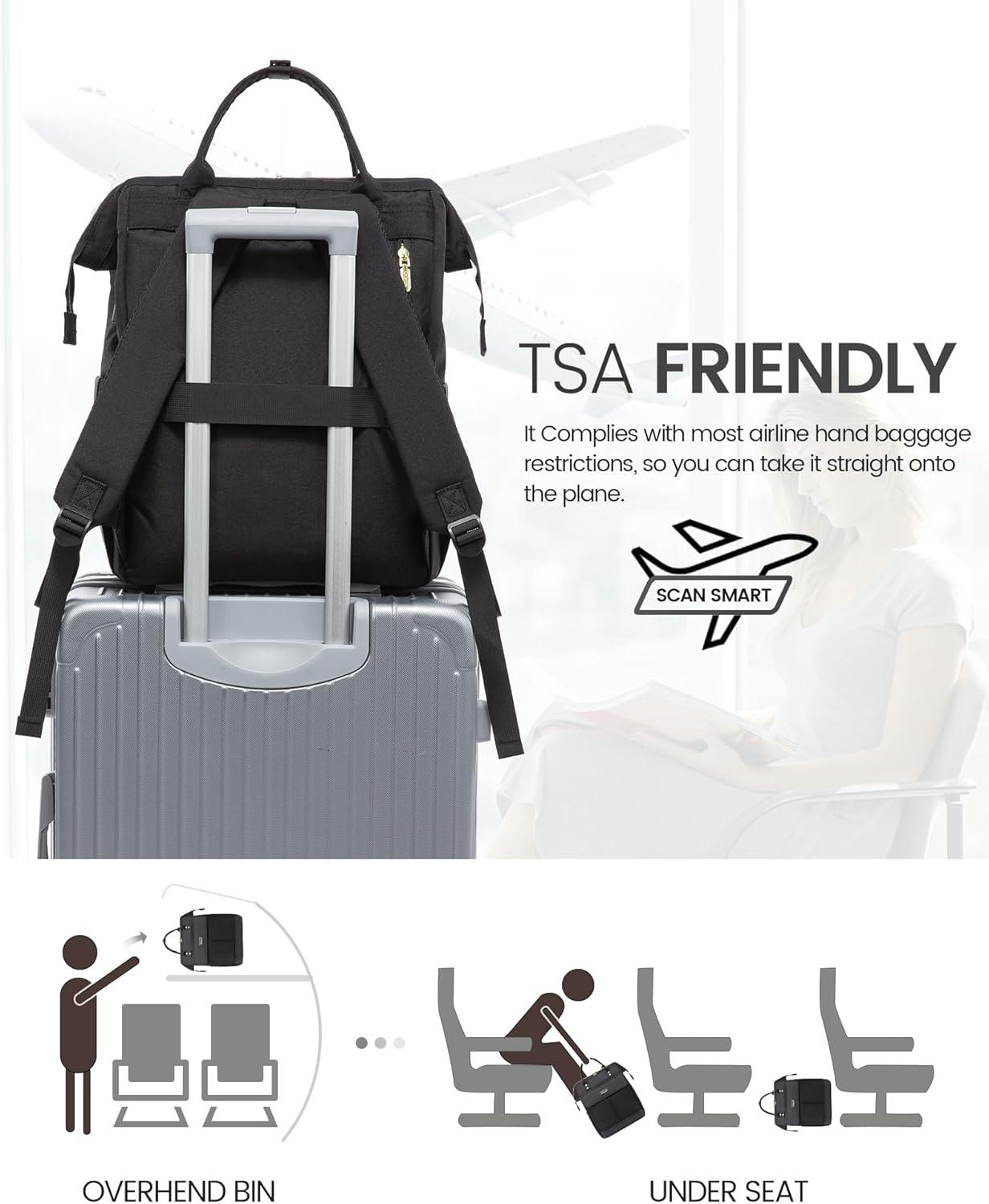 LOVEVOOK Laptop Rucksack Damen 17.3 Zoll Schulrucksack Mädchen Wasserdicht Modern Daypack Uni Reise