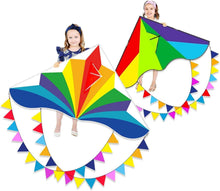 Flugdrachen 2er Pack für Kinder und Erwachsene, Strand Kinderdrachen