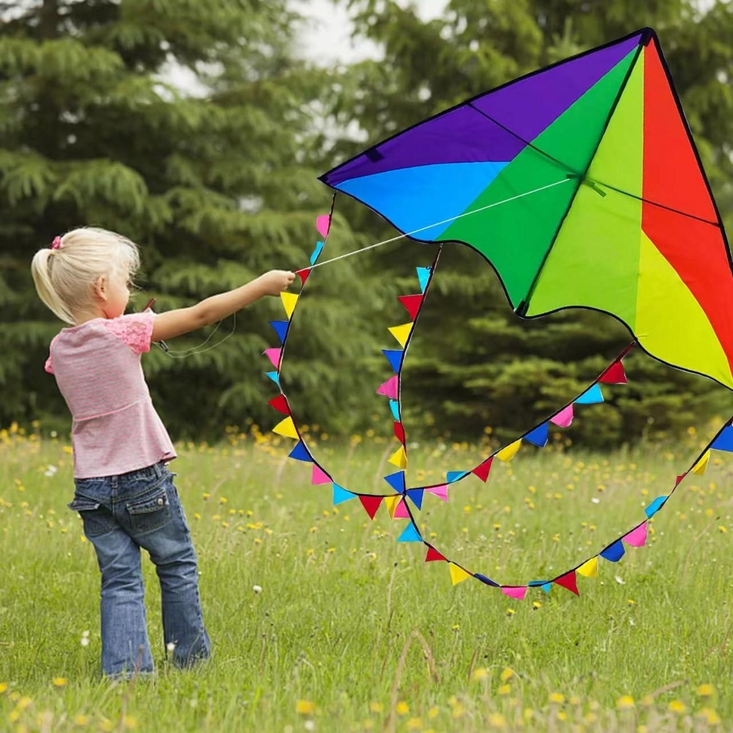 Flugdrachen 2er Pack für Kinder und Erwachsene, Strand Kinderdrachen